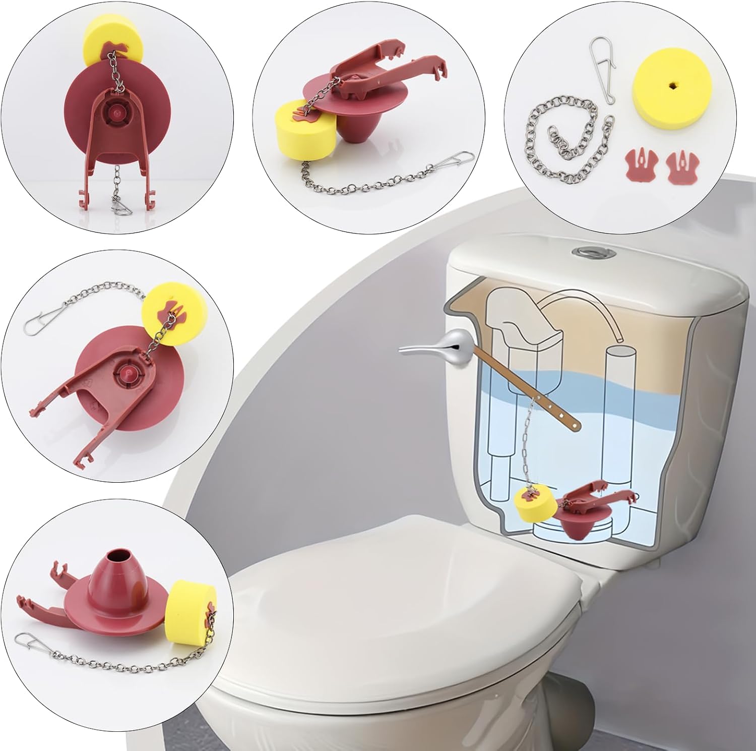 2-Inch Toilet Flapper Replacement Kit,Compatible with Kohler